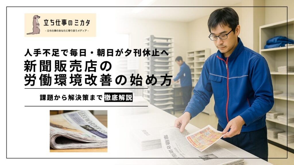 人手不足の深刻化により毎日新聞と朝日新聞が夕刊休止へ 新聞販売店の労働環境の始め方 - 立ち仕事のミカタ