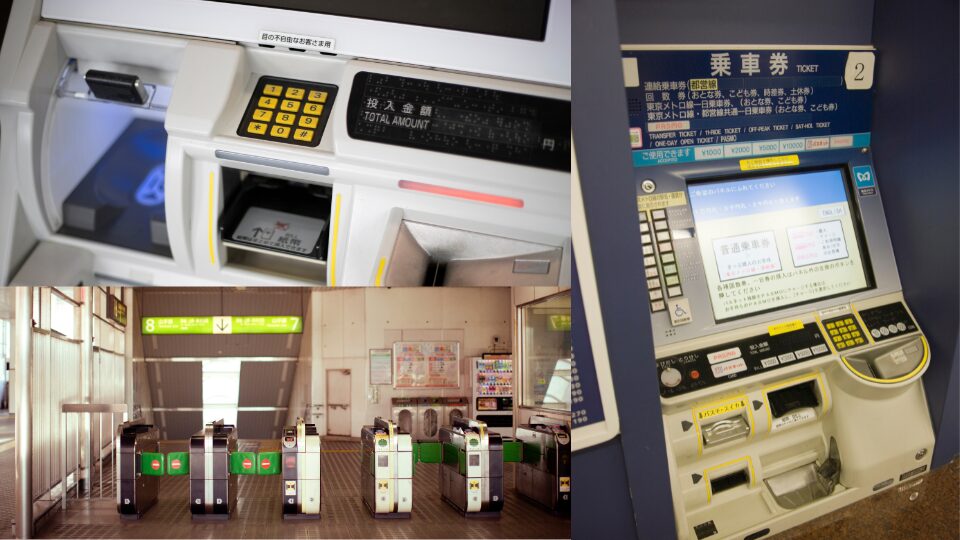 鉄道駅の液晶タッチパネル式券売機